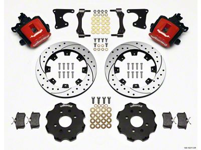 Wilwood Combination Parking Brake Rear Kit 12.19in Drilled Red Civic - 140-10211-DR