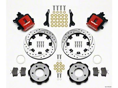 Wilwood Combination Parking Brake Rear Kit 12.19in Drilled Red 2006-Up - 140-11979-DR