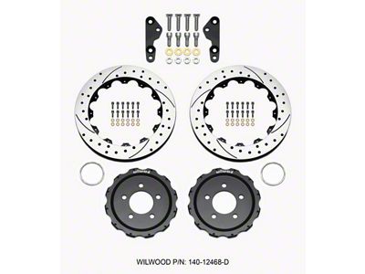 Wilwood Pro-Matrix Rear Kit Drilled 05-12 Mustang GT 2pc Hat/Rtr - 140-12468-D
