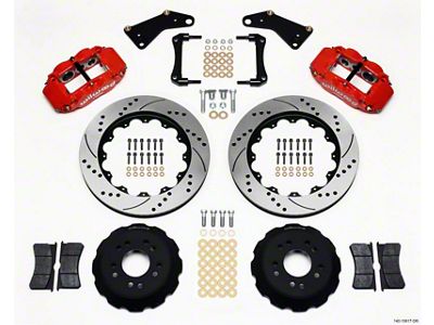 Wilwood Narrow Superlite 6R Front Hat Kit 14.00in Drill Red - 140-10617-DR