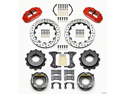Wilwood Narrow Superlite 4R Rear Kit 12.88in Red Speedway Eng - 140-11877-DR