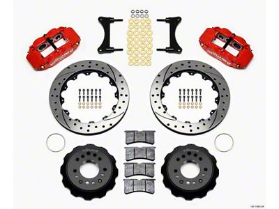 Wilwood Narrow Superlite 6R Front Hat Kit 12.88in Drill Red - 140-11963-DR