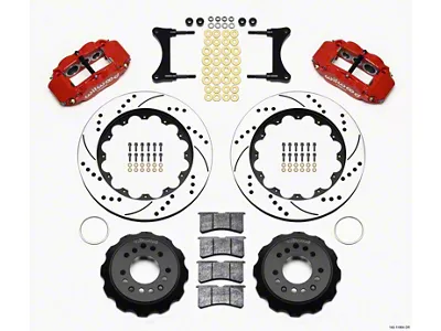 Wilwood Narrow Superlite 6R Front Hat Kit 14.00in Drill Red - 140-11964-DR