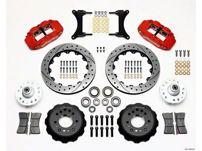 Wilwood Narrow Superlite 6R Front Hub Kit 12.88in Drill Red - 140-12298-DR