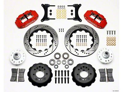 Wilwood Narrow Superlite 6R Front Hub Kit 14.00in Drill Red - 140-12299-DR