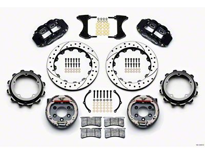 Wilwood Narrow Superlite 4R Rear P-Brk Kit 12.88in Drilled Strange - 140-12435-D