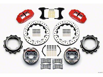 Wilwood Narrow Superlite 4R Rear P-Brk Kit 12.88in Drill Red - 140-12435-DR