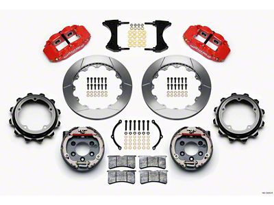 Wilwood Narrow Superlite 4R Rear P-Brk Kit 12.88in Red Strange - 140-12435-R