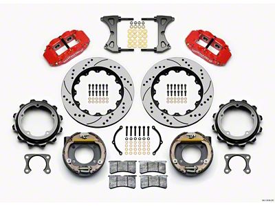 Wilwood Narrow Superlite 4R Rear P-Brk Kit 14.00in Drill Red - 140-12436-DR