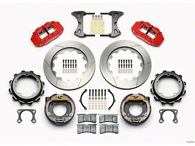 Wilwood Narrow Superlite 4R Rear P-Brk Kit 14.00in Red Strange - 140-12436-R