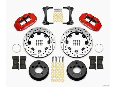 Wilwood Narrow Superlite 4R Front Kit 12.19in Drilled Red 87-89 - 140-12576-DR