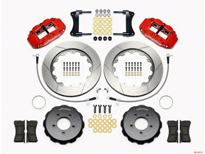 Wilwood Narrow Superlite 6R Front Hat Kit 14.00in Red 2005-Up - 140-12911-R