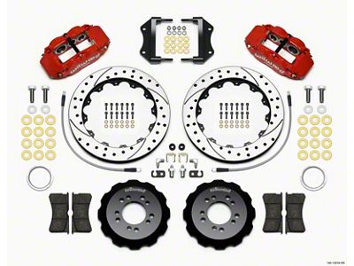 Wilwood Narrow Superlite 6R Front Hat Kit 12.88in Drill Red - 140-13018-DR