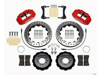 Wilwood Narrow Superlite 6R Front Hat Kit 13.06in Drilled Red - 140-13043-DR