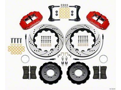 Wilwood Narrow Superlite 6R Front Hat Kit 14.00in Drilled Red - 140-13044-DR