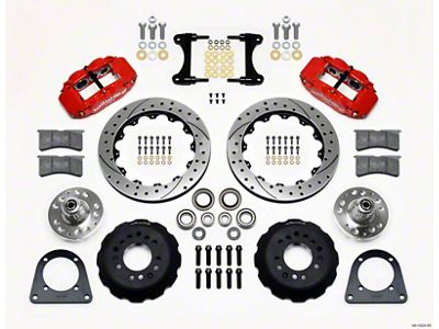 Wilwood Narrow Superlite 6R Front Hub Kit 12.88in Drill Red - 140-13224-DR
