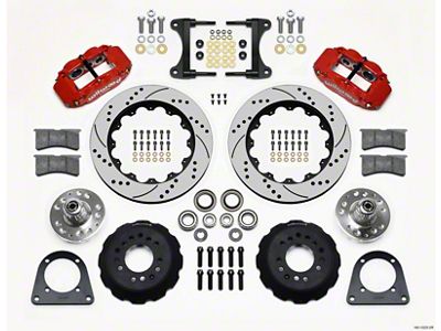Wilwood Narrow Superlite 6R Front Hub Kit 14.00in Drill Red - 140-13225-DR