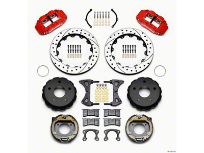 Wilwood Narrow Superlite 4R Rear P-Brk Kit 12.88in Drilled Red - 140-13321-DR