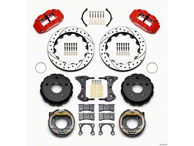 Wilwood Narrow Superlite 4R Rear P-Brk Kit 12.88in Drilled Red - 140-13323-DR