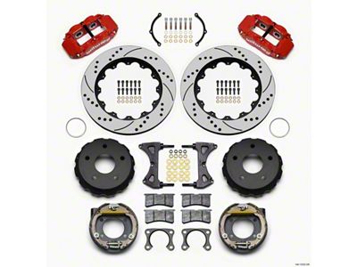 Wilwood Narrow Superlite 4R Rear P-Brk Kit 14.00in Drill Red - 140-13332-DR