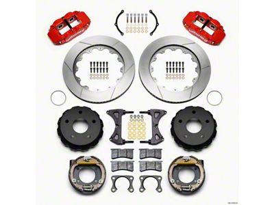 Wilwood Narrow Superlite 4R Rear P-Brk Kit 14.00in Red Small - 140-13332-R