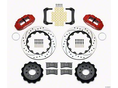 Wilwood Narrow Superlite 4R Rear Kit 14.00in Drilled Red Morrison - 140-13648-DR