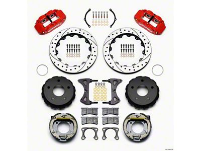 Wilwood Narrow Superlite 4R Rear P-Brk Kit 12.88in Drilled Red - 140-13665-DR