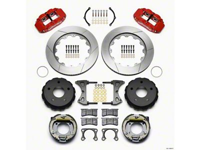 Wilwood Narrow Superlite 4R Rear P-Brk Kit 14.00in Red Big - 140-13666-R