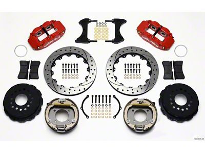 Wilwood Narrow Superlite 4R Rear P-Brk Kit 12.88in Drill Red - 140-13678-DR