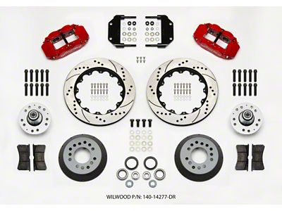 Wilwood Narrow Superlite 6R Front Hub Kit 14.00in Drill Red - 140-14277-DR