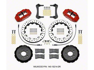 Wilwood Narrow Superlite 6R Front Hat Kit 12.88in Drill Red - 140-15214-DR
