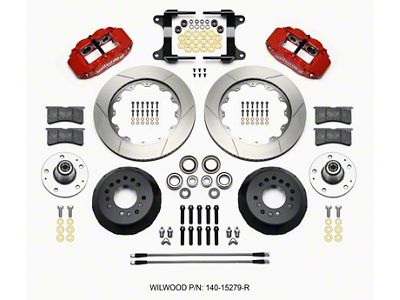 Wilwood Narrow Superlite 6R Front Hub Kit 14.00in Red 82-92 - 140-15279-R