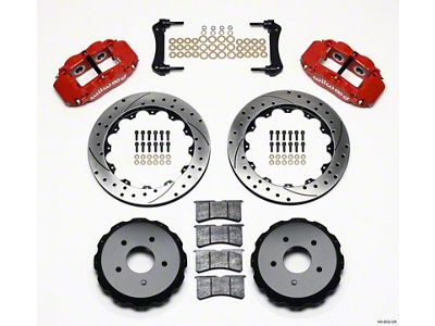 Wilwood Narrow Superlite 4R Rear Kit 12.88in Drilled Red 97-04 - 140-8032-DR