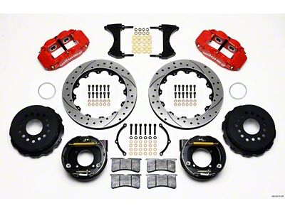 Wilwood Narrow Superlite 4R Rear P-Brk Kit 12.88in Drilled Red - 140-9213-DR