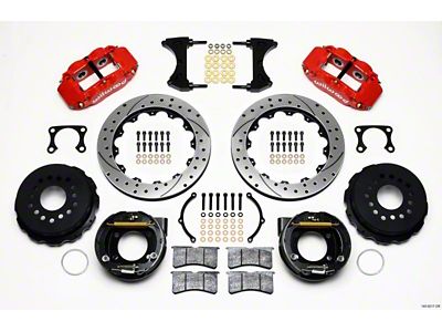 Wilwood Narrow Superlite 4R Rear P-Brk Kit 12.88in Drilled Red - 140-9217-DR