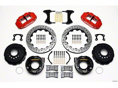 Wilwood Narrow Superlite 4R Rear P-Brk Kit 12.88in Drilled Red - 140-9220-DR