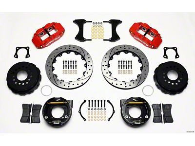 Wilwood Narrow Superlite 4R Rear P-Brk Kit 12.88in Drilled Red - 140-9224-DR