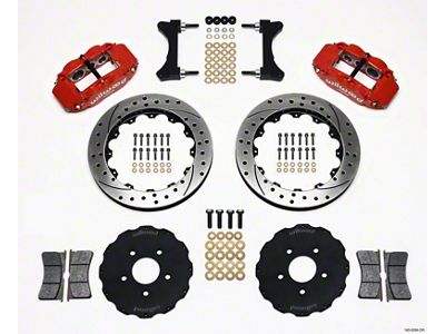 Wilwood Narrow Superlite 6R Front Hat Kit 13.06in Drilled Red - 140-9284-DR