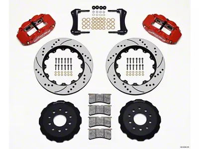 Wilwood Narrow Superlite 6R Front Hat Kit 14.00in Drilled Red - 140-9298-DR