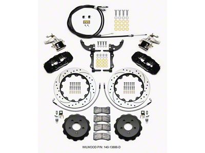 Wilwood AERO4 / MC4 Rear Kit 14.00 Drilled 2015-Up Mustang - 140-13888-D