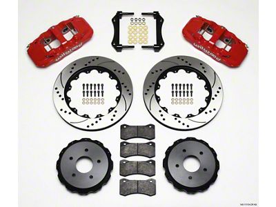Wilwood AERO4 Rear Kit 14.00in Drilled Red 97-04 Corvette C5/Z06 - 140-11119-DR