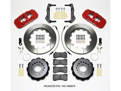Wilwood AERO4 Rear Kit 14.25in Red 2014-Up Challenger w/Lines - 140-14068-R