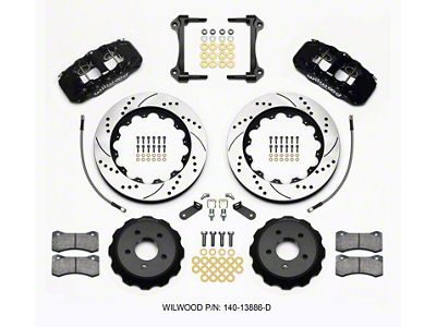 Wilwood AERO6 Front Hat Kit 14.00 Drilled 2015-Up Mustang w/Lines - 140-13886-D