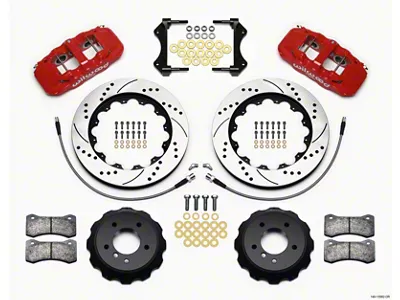 Wilwood AERO6 Front Hat Kit 14.00 Drilled Red 2007-2011 BMW - 140-13582-DR