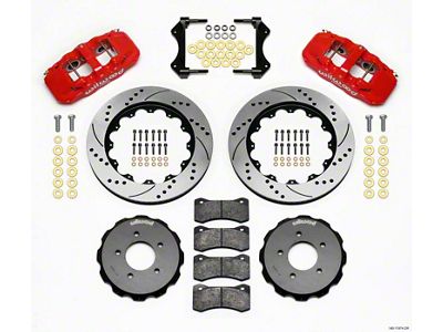 Wilwood AERO6 Front Hat Kit 14.00 Drilled Red 99-06 BMW - 140-11974-DR