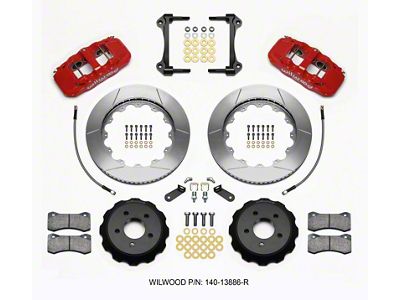 Wilwood AERO6 Front Hat Kit 14.00 Red 2015-Up Mustang w/Lines - 140-13886-R