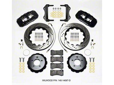 Wilwood AERO6 Front Hat Kit 14.25 Drilled 2014-Up Challenger w/Lines - 140-14067-D