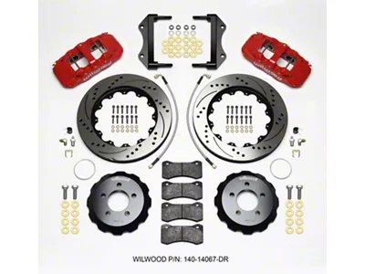 Wilwood AERO6 Front Hat Kit 14.25 Drilled Red 2014-Up Challenger - 140-14067-DR