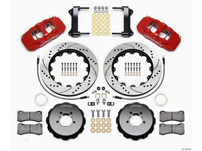 Wilwood AERO6 Front Hat Kit 14.00 Drilled Red 1999-2012 Subaru - 140-12876-DR
