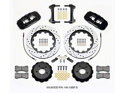 Wilwood AERO6 Front Hat Kit 15.00 Drilled 2015-Up Mustang w/Lines - 140-13887-D
